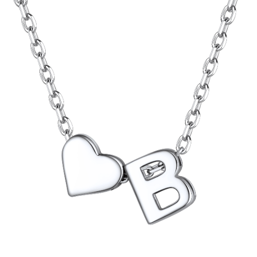 Heart & Initial Pendant Necklace