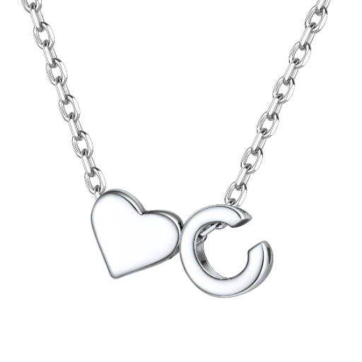 Heart & Initial Pendant Necklace