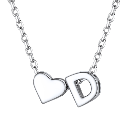 Heart & Initial Pendant Necklace