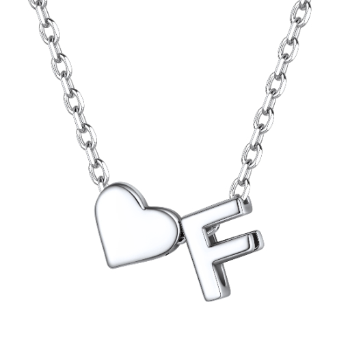 Heart & Initial Pendant Necklace