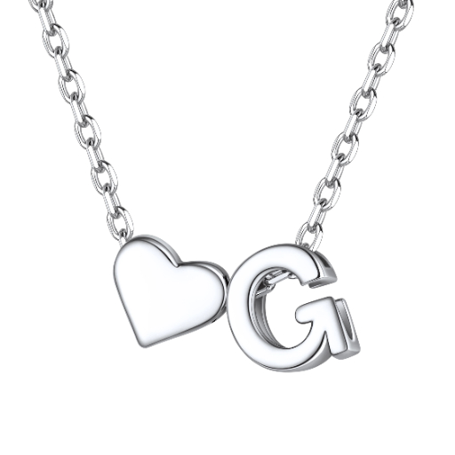 Heart & Initial Pendant Necklace