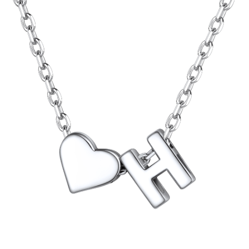 Heart & Initial Pendant Necklace