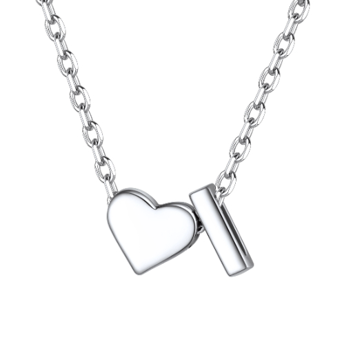 Heart & Initial Pendant Necklace