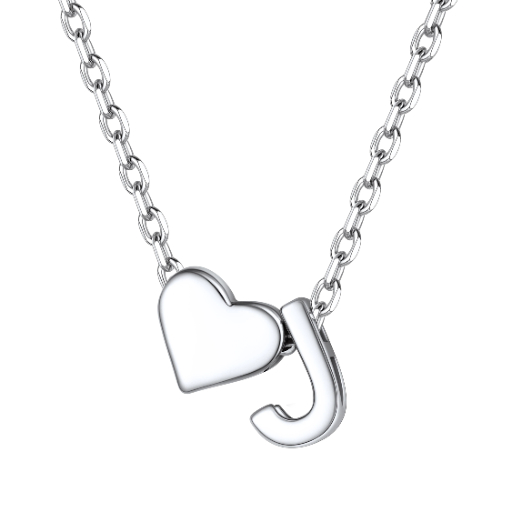 Heart & Initial Pendant Necklace