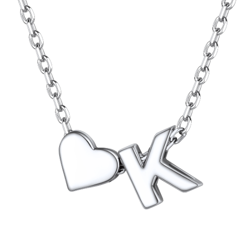 Heart & Initial Pendant Necklace