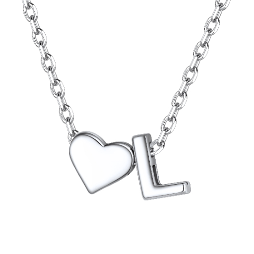 Heart & Initial Pendant Necklace