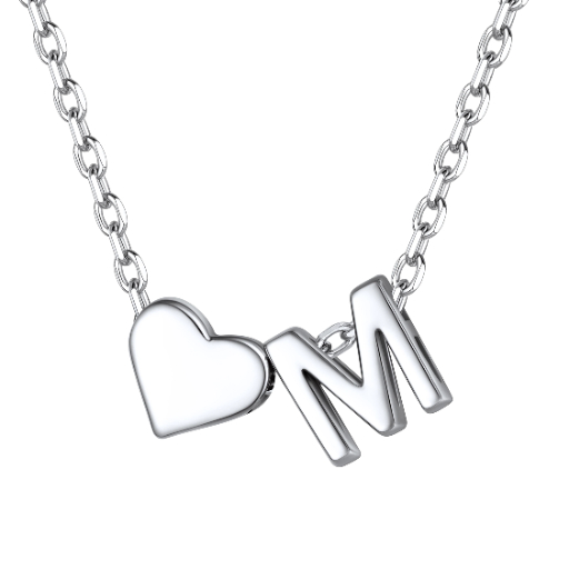 Heart & Initial Pendant Necklace