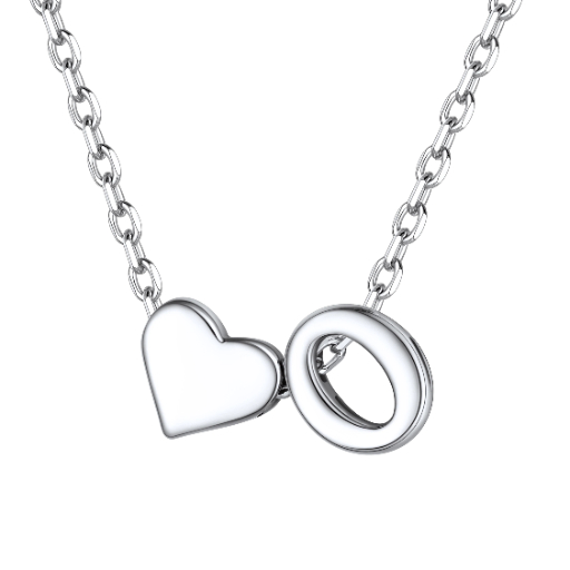 Heart & Initial Pendant Necklace