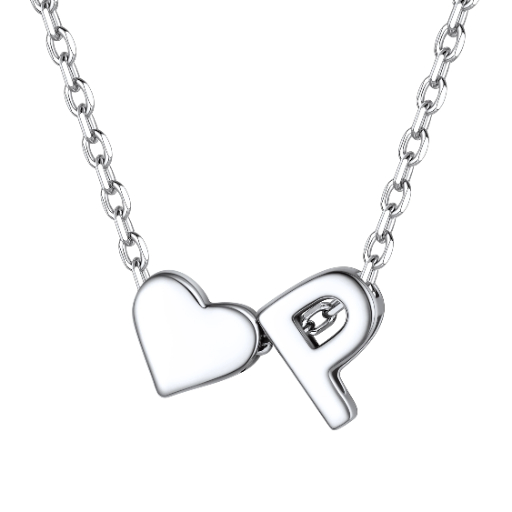 Heart & Initial Pendant Necklace
