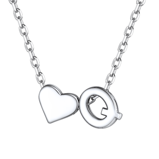 Heart & Initial Pendant Necklace