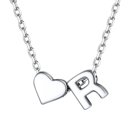 Heart & Initial Pendant Necklace