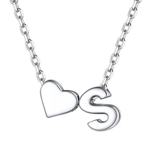 Heart & Initial Pendant Necklace