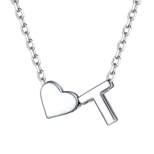 Heart & Initial Pendant Necklace
