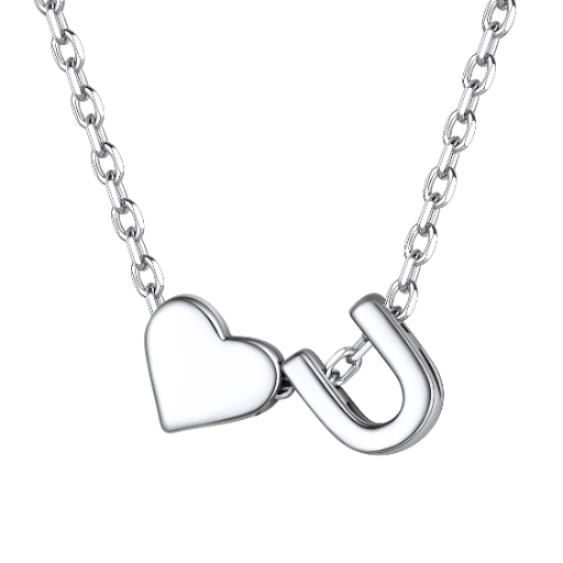 Heart & Initial Pendant Necklace