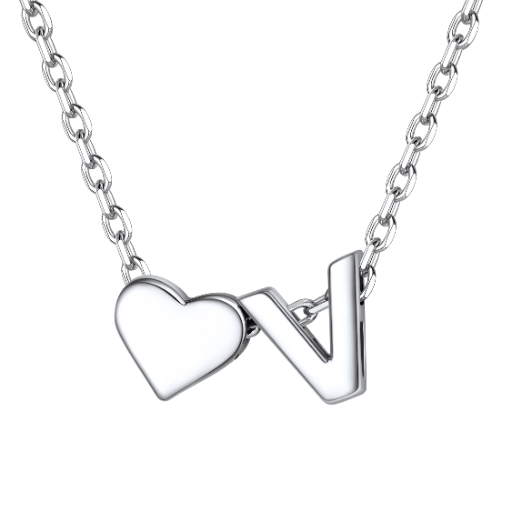 Heart & Initial Pendant Necklace