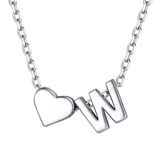 Heart & Initial Pendant Necklace