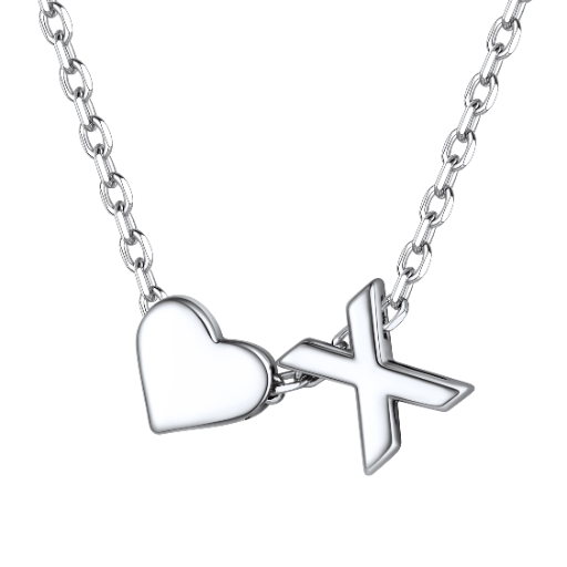 Heart & Initial Pendant Necklace