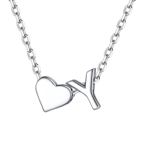Heart & Initial Pendant Necklace