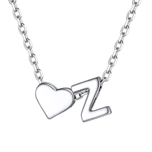 Heart & Initial Pendant Necklace