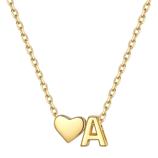 Heart & Initial Pendant Necklace