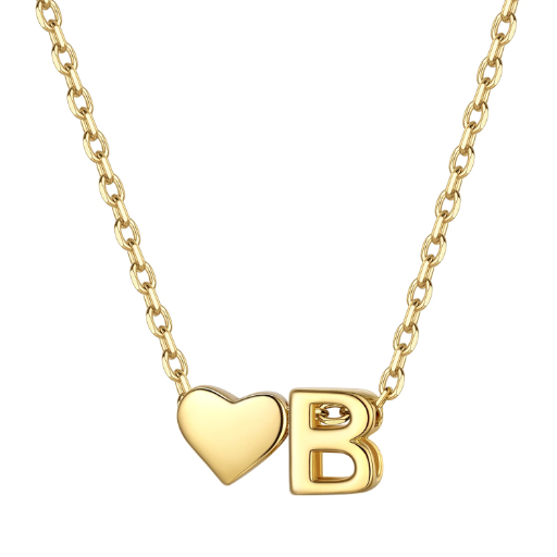 Heart & Initial Pendant Necklace