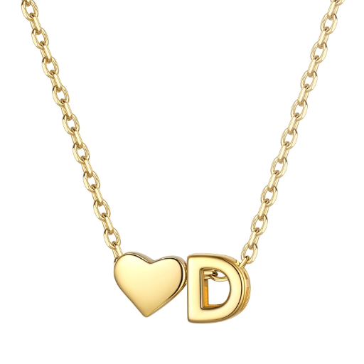 Heart & Initial Pendant Necklace