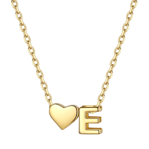 Heart & Initial Pendant Necklace