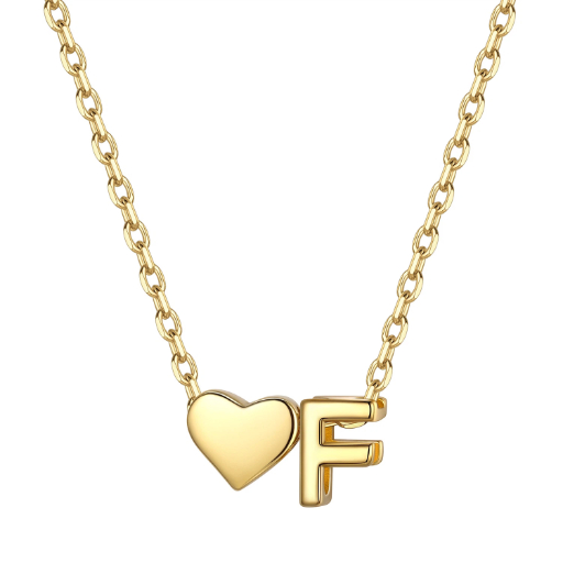 Heart & Initial Pendant Necklace