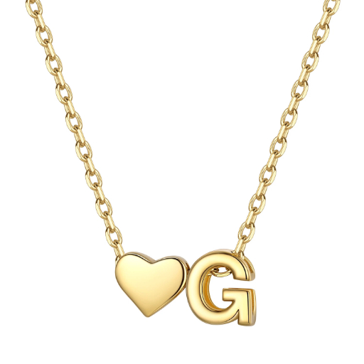 Heart & Initial Pendant Necklace