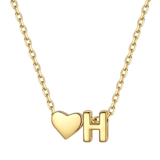 Heart & Initial Pendant Necklace