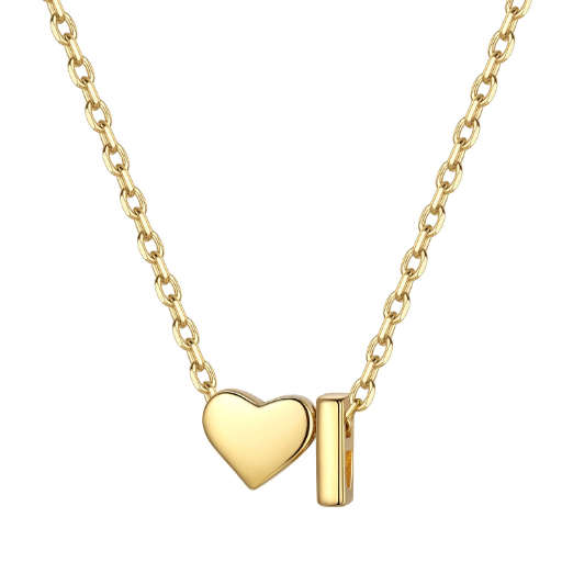 Heart & Initial Pendant Necklace