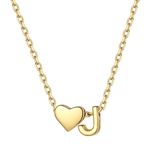 Heart & Initial Pendant Necklace