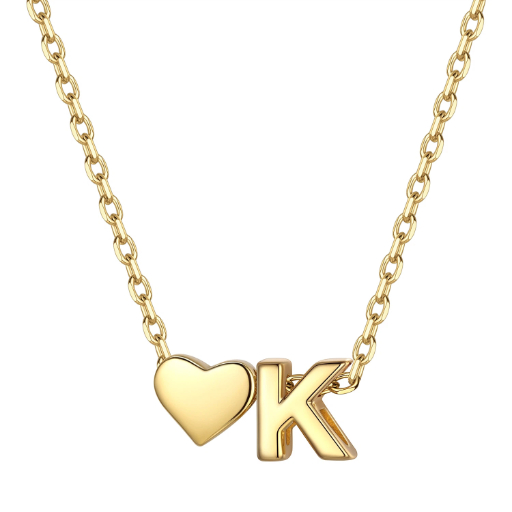 Heart & Initial Pendant Necklace