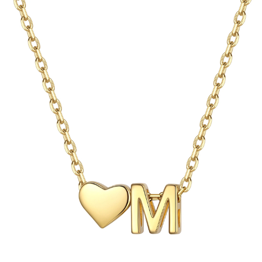 Heart & Initial Pendant Necklace