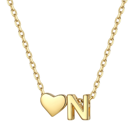 Heart & Initial Pendant Necklace