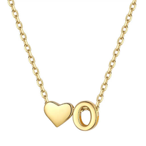 Heart & Initial Pendant Necklace