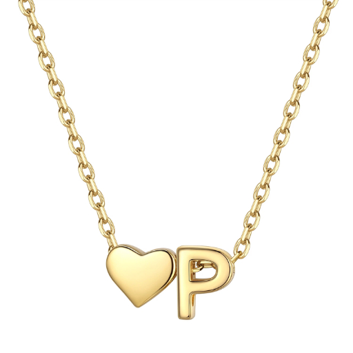 Heart & Initial Pendant Necklace
