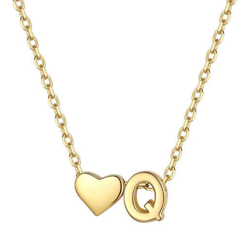 Heart & Initial Pendant Necklace