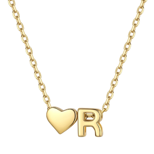 Heart & Initial Pendant Necklace