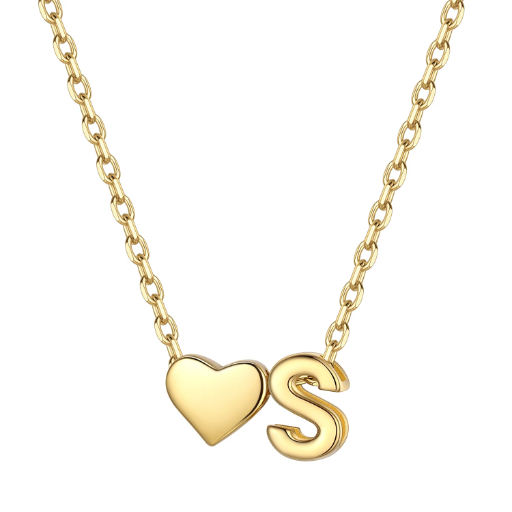 Heart & Initial Pendant Necklace