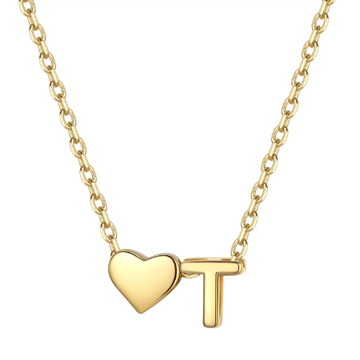 Heart & Initial Pendant Necklace