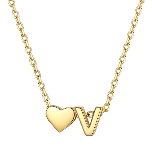 Heart & Initial Pendant Necklace