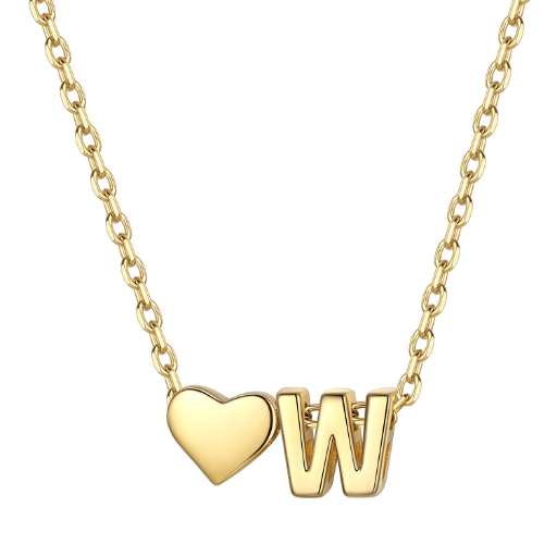 Heart & Initial Pendant Necklace