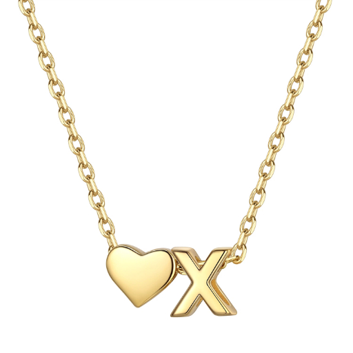 Heart & Initial Pendant Necklace