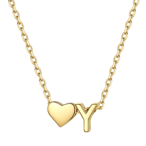 Heart & Initial Pendant Necklace
