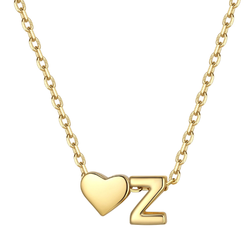 Heart & Initial Pendant Necklace