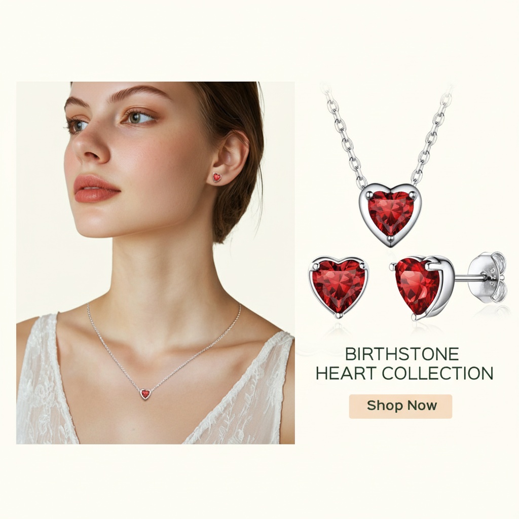 Heart Cut Created Birthstone Pendant Necklace for Women
