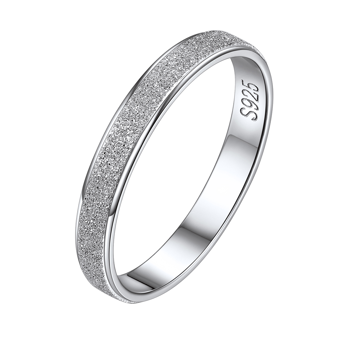 Simple Engagement Sandblast Finish Wedding Band Ring