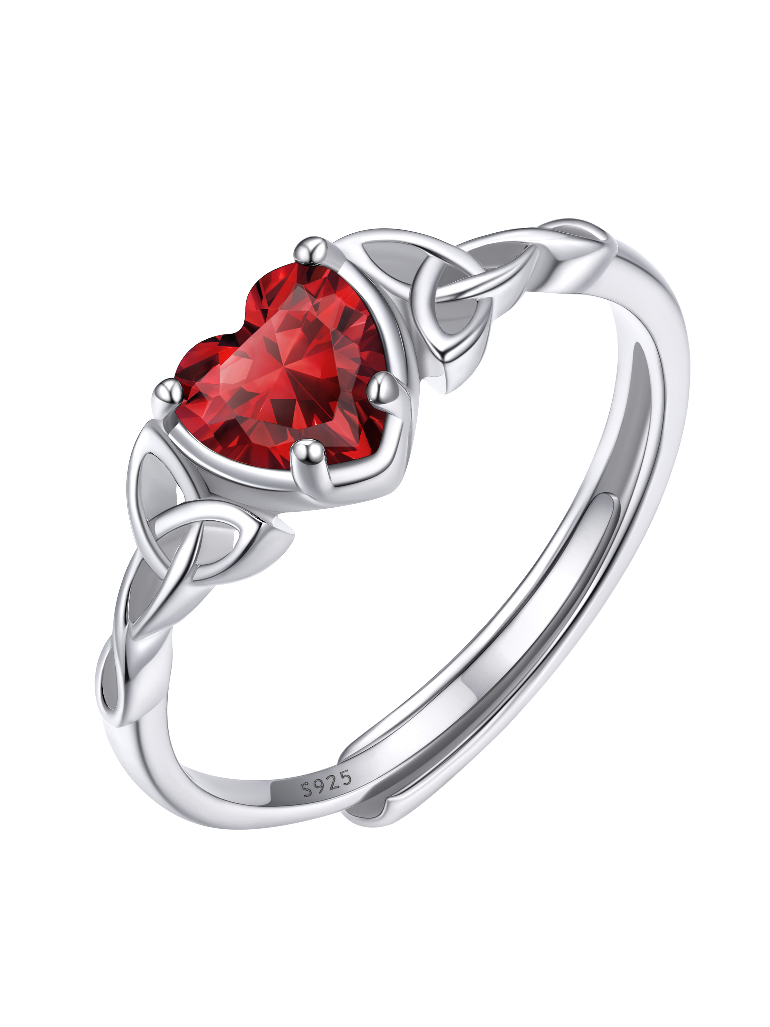 12 Months Celtic Knot & Heart Shape Birthstone Promise Ring