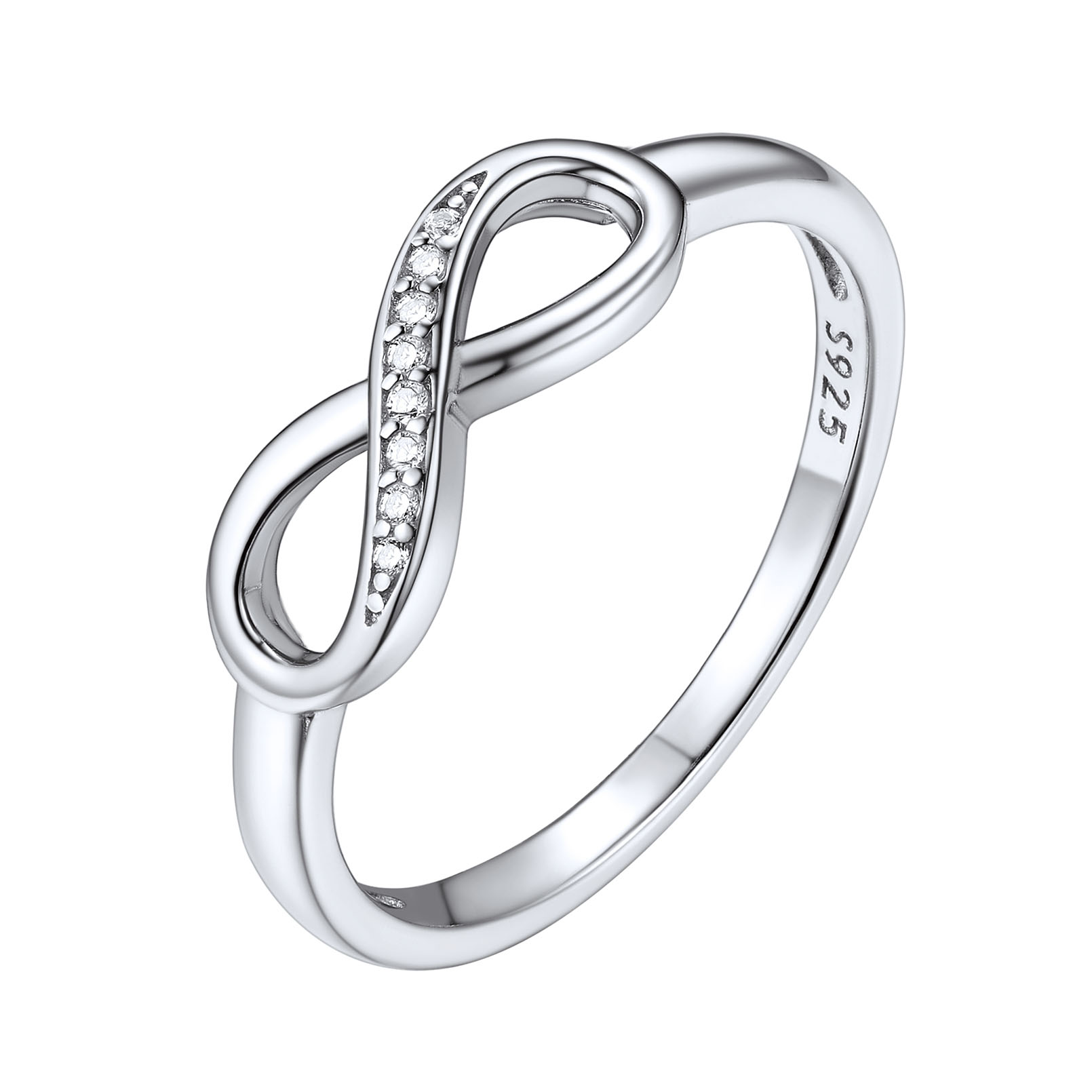 Cubic Zirconia Infinity Knot Rings Eternity Wedding Band Promise Rings